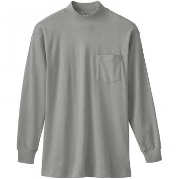 桑和 50108 長袖ハイネックTシャツ(胸ポケット付き) LLサイズ モクグレー(26) SOWA