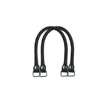 INAZUMA イナズマ 着脱ホック式レザー持ち手 約39cm 2本手 (11A)黒 UKK-3905S