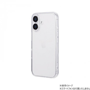 iPhone16　UTILO All Coverカメラレンズ保護ガラス付耐衝撃ケース クリア　LN-IM24CACCL