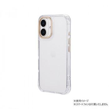 iPhone16　mycamカメラ保護・耐衝撃ハイブリッドケース　シャンパンゴールド　LN-IM24MCGD