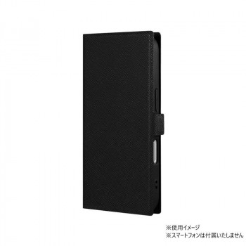 iPhone16 Pro　BOOK SLIM＆LITE薄型軽量PUレザー手帳ケース　ブラック　LN-IP24BSLBK