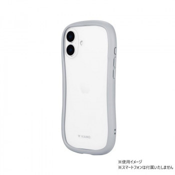 iPhone16 Plus　ViAMO freely　耐衝撃ガラスケース　ライトグレー　LN-IA24VMFLGY