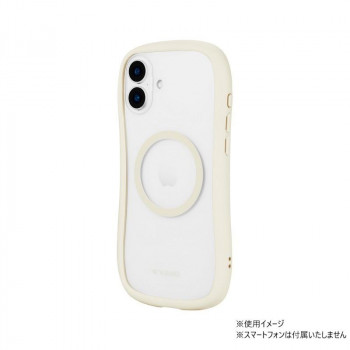 iPhone16 Plus　ViAMO Charge　耐衝撃ガラスケース　ミルクホワイト　LN-IA24VMCLWH