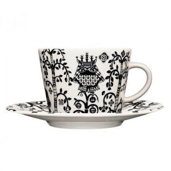 （A） Iittala タイカ ティーカップ＆ソーサー ブラック 1075822