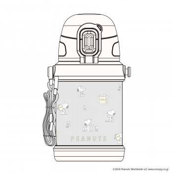 オーエスケー S/N No.4 スヌーピー ストロー付ステンレスボトル 450ml SBR-450S