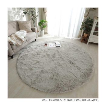 グラムスタイル シフォン LGY ライトグレー 140cm円形  「GSCD307328」