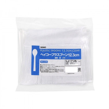 シモジマ HEIKO(ヘイコー) 004513006 ヘイコープラスプーン 12.3cm 透明 100本入 1袋