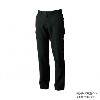 桑和 9668-98 カーゴパンツ(ノータック.脇ゴム) 4Lサイズ ブラック(4) SOWA