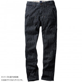 桑和 1472-08 カーゴパンツ(ノータック) Lサイズ ストライプ(910) Dandy Dad