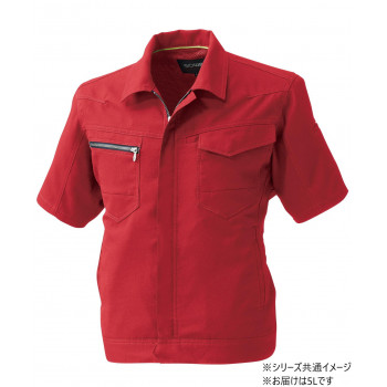 桑和 961 半袖ブルゾン 5Lサイズ レッド(43) SOWA