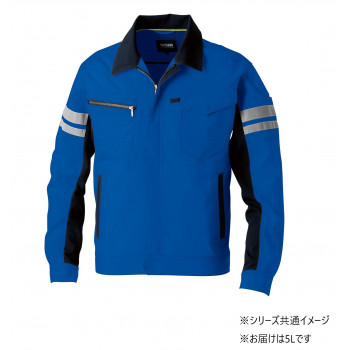 桑和 964 長袖ブルゾン(反射材付き) 5Lサイズ ブルー(8) SOWA