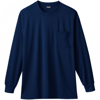 桑和 50384 長袖Tシャツ(胸ポケット付き) 4Lサイズ ネイビー(1) SOWA