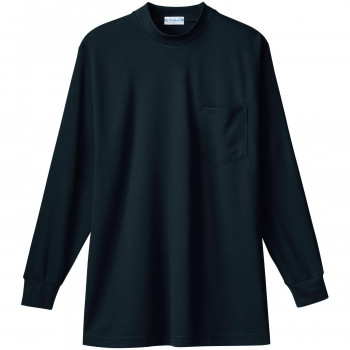 桑和 50128 長袖ローネックTシャツ(胸ポケット付き) 3Lサイズ ブラック(4) SOWA