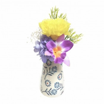お供え用　ミニ仏花　プリザーブドフラワー　花器付き　想花(そうか)　イエロー　C34830KN