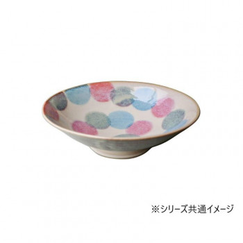 Brush Blue ピンク点打 サラダめん鉢 MN-964