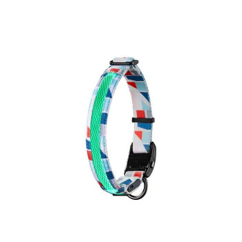 ルークラン ドッグネス LED首輪 M モザイクブルー ペット用品