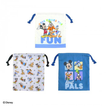巾着S3枚セット ディズニー ミッキー＆フレンズ 129793