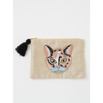 東京かんかん キャット刺繍フラットポーチ ミックス M42-1913MX