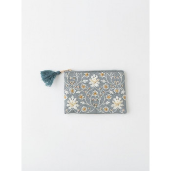 東京かんかん ビーズ刺繍ポーチS セージ M42-2228SG