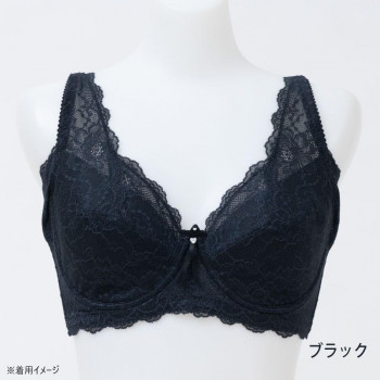 TAMURA yauco 脇高ワイヤー入り フルカップブラジャー ブラック D80 YTA22