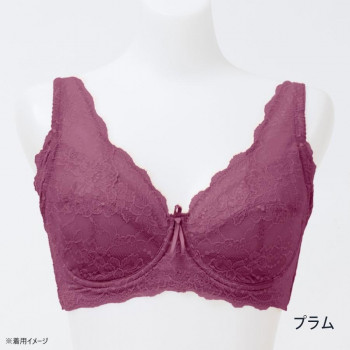 TAMURA yauco 脇高ワイヤー入り フルカップブラジャー プラム D80 YTA22