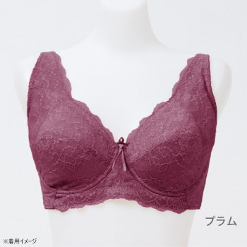 TAMURA yauco 脇高ワイヤー入り フルカップブラジャー プラム E70 YTC22