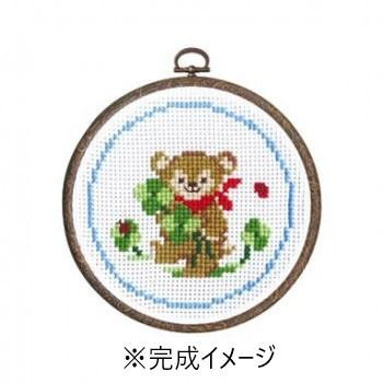 オリムパス ししゅうキット　フープ　クマとクローバー 7403
