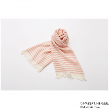 みやざきタオル 今治マフラー シマ レギュラー 160cm×34cm No.2 ピンク