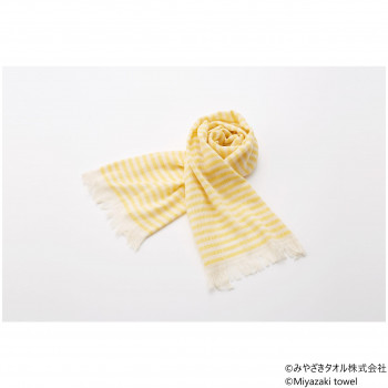 みやざきタオル 今治マフラー シマ レギュラー 160cm×34cm No.3 イエロー