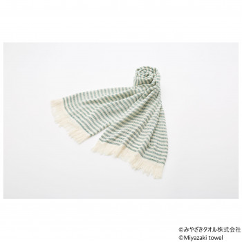 みやざきタオル 今治ショール シマ 180cm×70cm No.4 グリーン