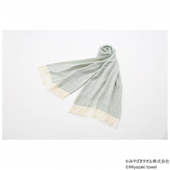 みやざきタオル 今治ショール シマシマ 180cm×70cm No.4 グリーン