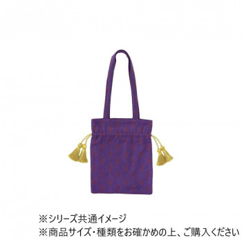 巾着バッグ ジャガード モザイクタイル バイオレット 15624750467
