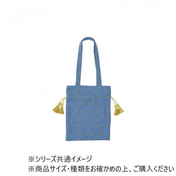 巾着バッグ ジャガード バード ブルー 15624750470