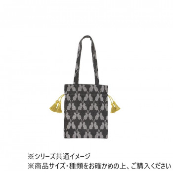 巾着バッグ ジャガード キャット グレー 15624750471