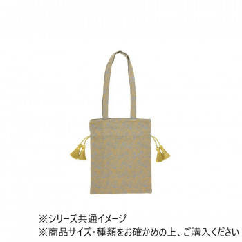 巾着バッグ ジャガード バード イエロー 15624750478
