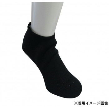 喜多 防寒　ショート　インナーソックス　滑り止め付 LL(27.0～28.0cm) ブラック No9850