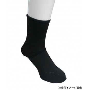 喜多 防寒　ミドル　インナーソックス　滑り止め付 M(24.0～25.0cm) ブラック No9860