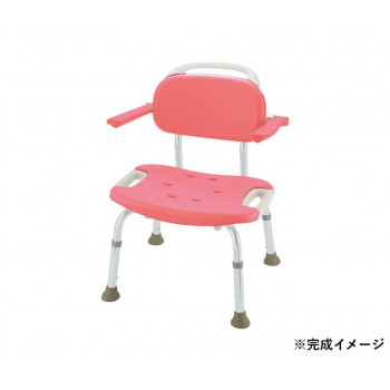 やわらかシャワーチェア 肘掛付ワイド 49351 ピンク 204597 S0192