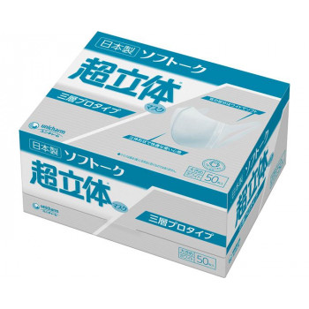 ソフトーク超立体マスク3層プロタイプ 大きめサイズ 51047→53620 50枚入 233195 M0617