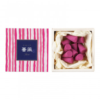 日本香堂 かゆらぎ 薔薇 コーン12個入 香立付 38455