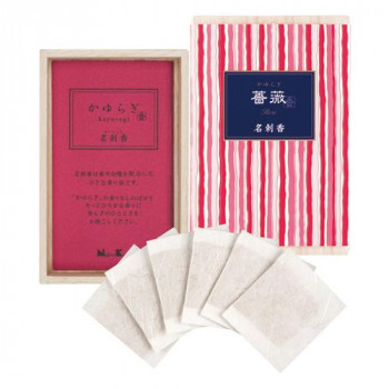 日本香堂 かゆらぎ 薔薇 名刺香 桐箱6入 38472