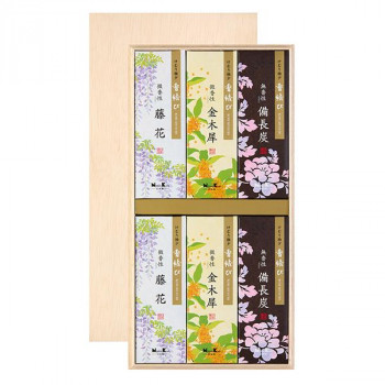 日本香堂 香結び　進物用木箱　サック6入り　包装品 571849