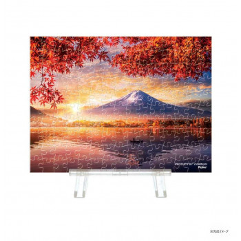やのまん プチパリエクリア 風景 紅葉と湖畔の富士山 2308-53