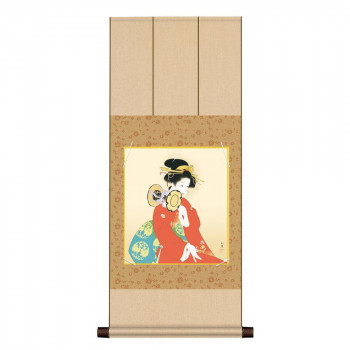 色紙掛・色紙セット 上村松園 鼓の音 31×75cm NS2YAC-004