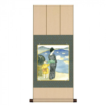 色紙掛・色紙セット 竹内栖鳳 燈籠流し 31×75cm NY2YAC-002
