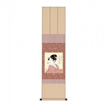 色紙掛・色紙セット 喜多川歌麿 ビードロを吹く娘 31×125cm UB2KIC-003