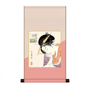 色紙掛・色紙セット 喜多川歌麿 扇屋花扇 31×57cm UB2HEM-020