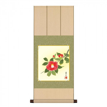 色紙掛・色紙セット 吉井蘭月 寒椿 31×75cm KF2YAC-001
