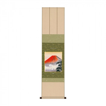 色紙掛・色紙セット 伊藤渓山 赤富士飛翔 31×125cm FU2KIC-002