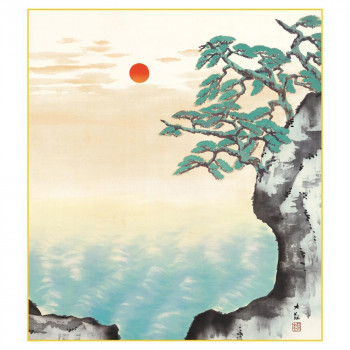 色紙 横山大観 海暾 24.2×27.2cm K10-007